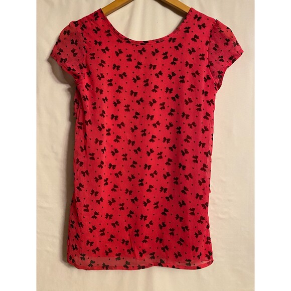 George Girls Pink with Black Bows Top Size L 10-12 - Picture 5 of 7